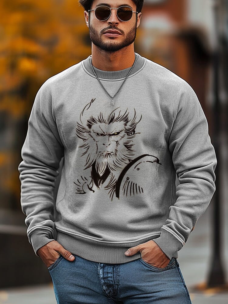 Essential Wukong Character Sweatshirt Sweatshirts coofandy Grey S 