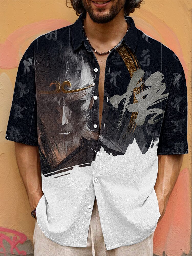 Black Myth Wukong Cotton Shirt T-shirt coofandy PAT1 S 