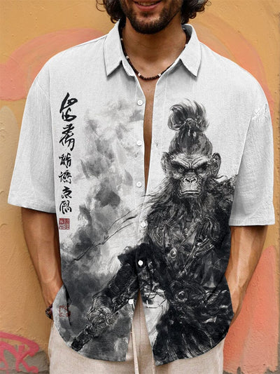 Black Myth Wukong Cotton Shirt T-shirt coofandy PAT5 S 