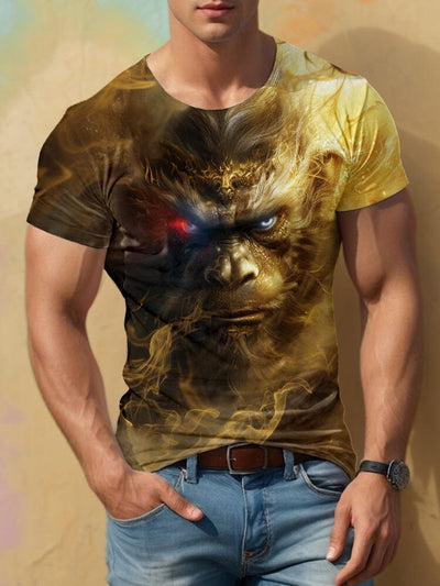 Monkey King 3D Printed T-Shirt T-shirt coofandy PAT1 S 