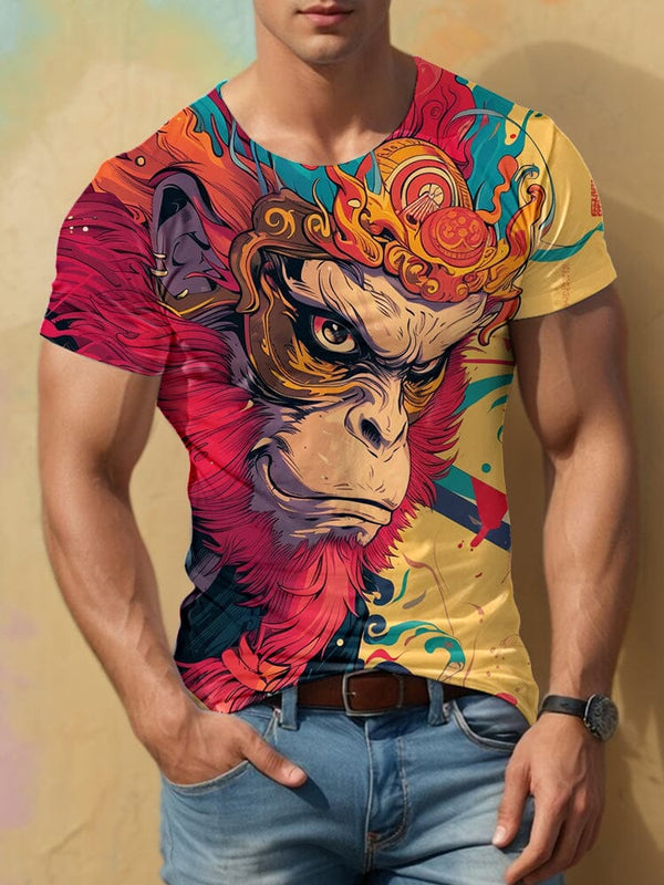 Monkey King 3D Printed T-Shirt T-shirt coofandy PAT2 S 