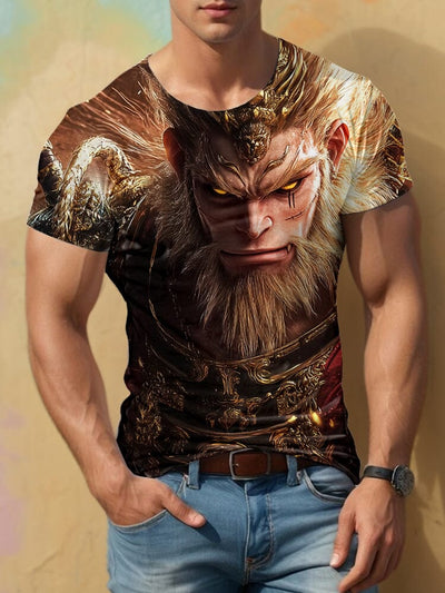 Monkey King 3D Printed T-Shirt T-shirt coofandy PAT3 S 