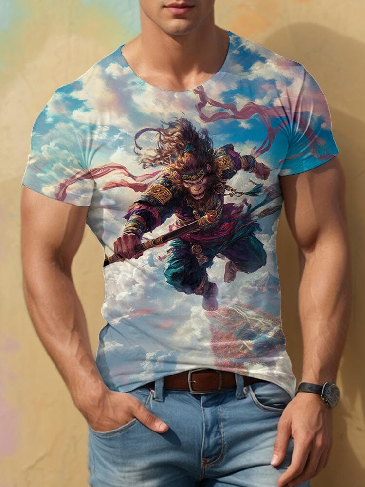 Monkey King 3D Printed T-Shirt T-shirt coofandy PAT4 S 