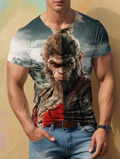 Monkey King 3D Printed T-Shirt T-shirt coofandy PAT5 S 