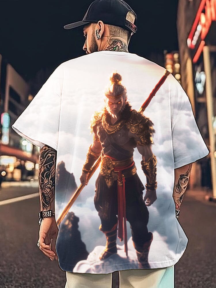 Artistic Mythology Wukong Printed Tee T-Shirt coofandy PAT4 S 