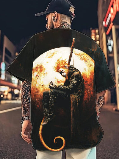 Artistic Mythology Wukong Printed Tee T-Shirt coofandy PAT5 S 