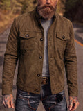 Retro Faux Suede Workwear Jacket
