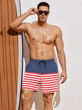 Quick-Dry Printed Swim Trunks with Compression Lining (US Only)