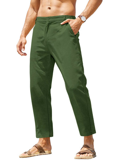Classic Breathable Linen Pants (US Only) Pants coofandy Army Green S 