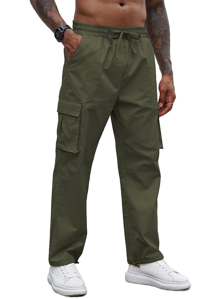 Casual Classic 100% Cotton Cargo Pants Pants coofandy Army Green S 