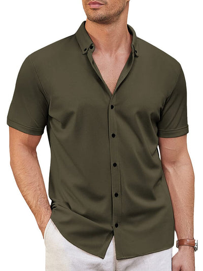 Casual Soft Wrinkle Free Shirt (US Only) Shirts coofandy Army Green S 