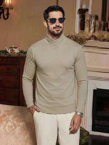 Versatile Soft Cross Turtleneck Undershirt