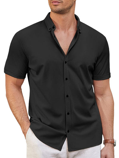 Casual Soft Wrinkle Free Shirt (US Only) Shirts coofandy Black S 