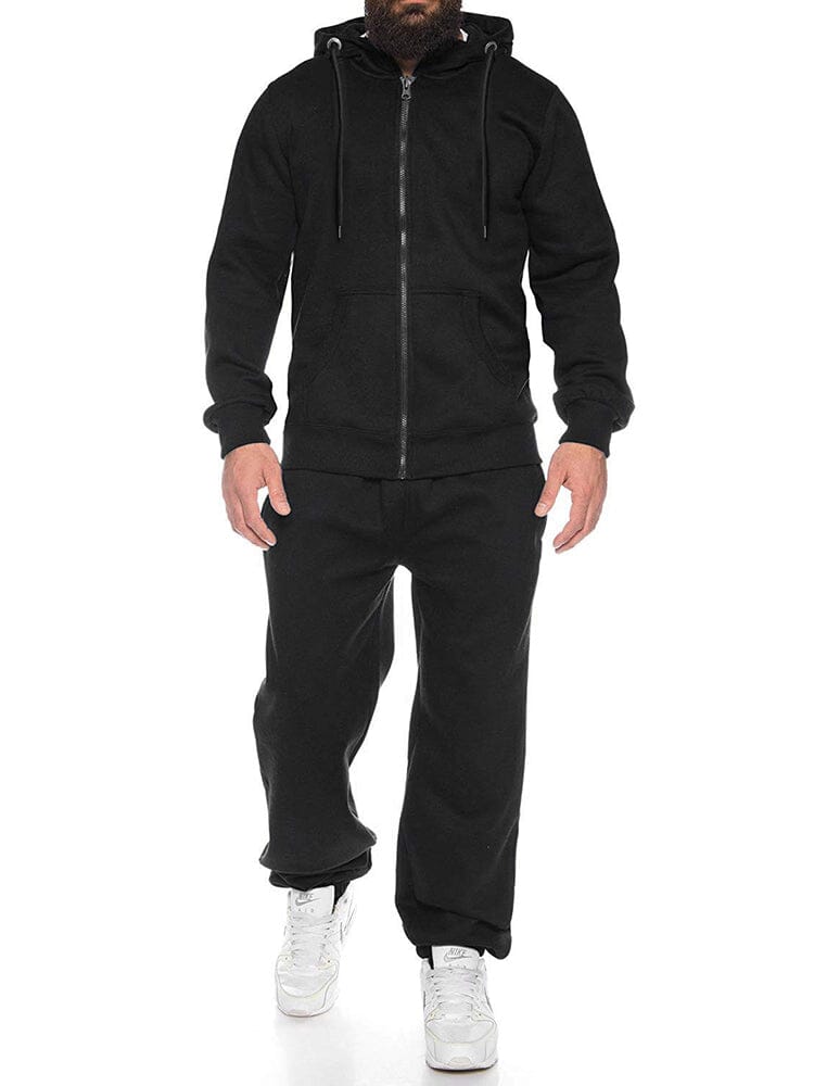 Casual 2-Piece Jogger Set (US Only) Sports Set coofandy Black S 