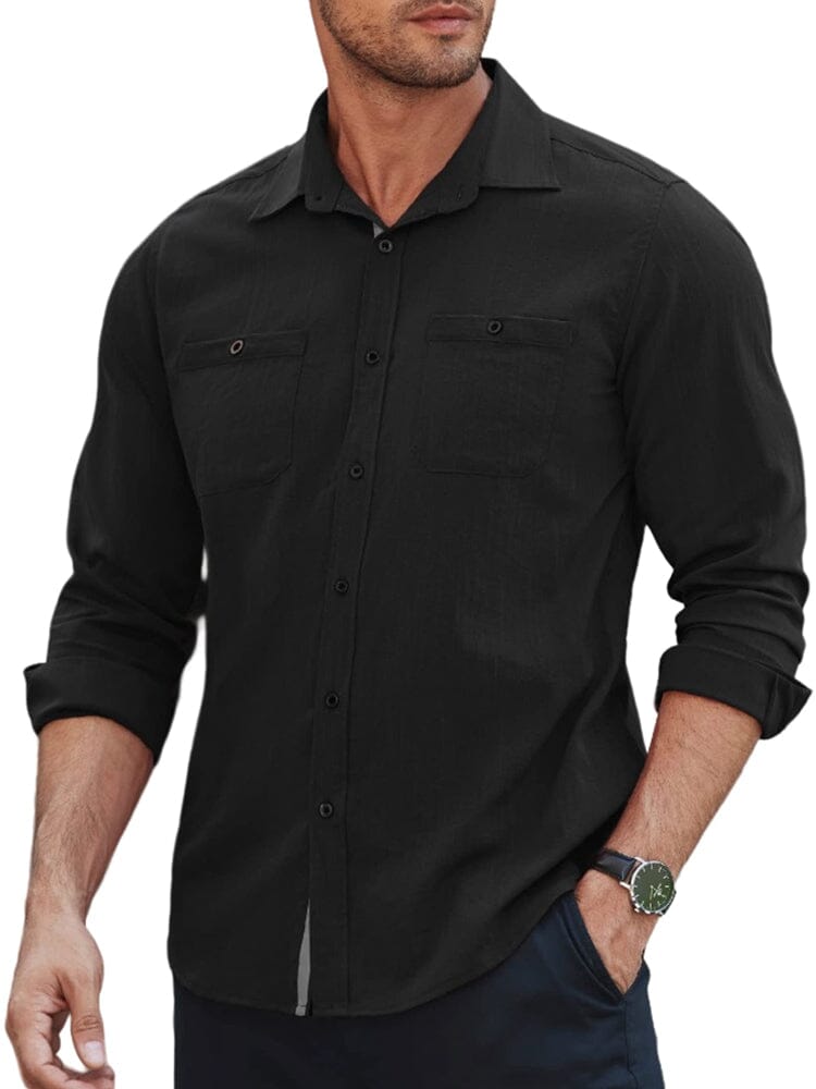 Cozy Soft Button Shirt (US Only) Shirts coofandy Black S 