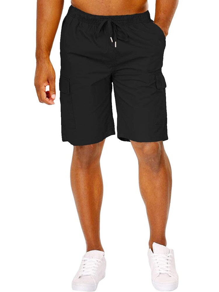 Casual Cotton Cargo Shorts (US Only) Shorts coofandy Black S 