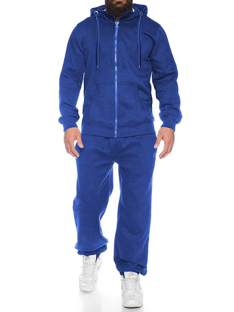 Casual 2-Piece Jogger Set (US Only) Sports Set coofandy Blue S 