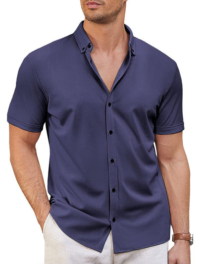 Casual Soft Wrinkle Free Shirt (US Only) Shirts coofandy Blue Violet S 