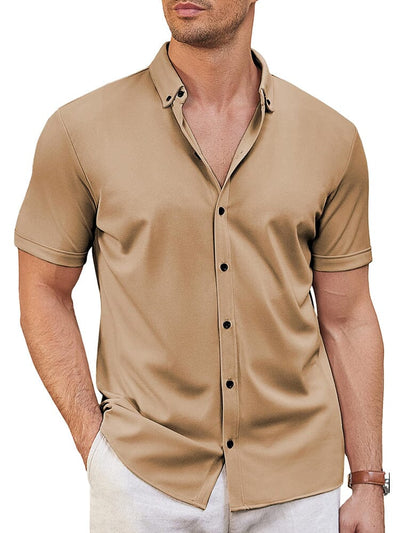 Casual Soft Wrinkle Free Shirt (US Only) Shirts coofandy Camel S 