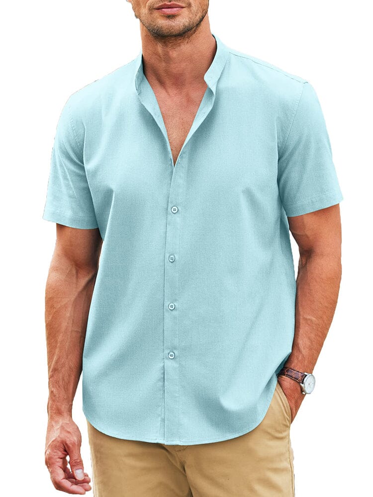 Classic Fit Linen Blend Shirt (US Only) Shirts coofandy Celadon Green S 