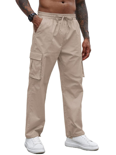 Casual Classic 100% Cotton Cargo Pants Pants coofandy Champagne S 