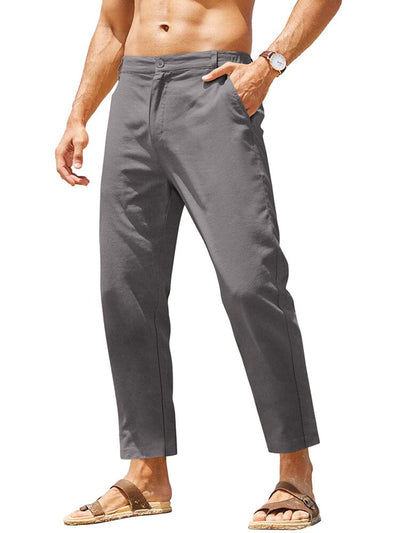 Classic Breathable Linen Pants (US Only) Pants coofandy Dark Grey S 