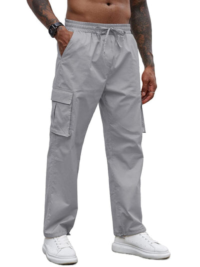 Casual Classic 100% Cotton Cargo Pants Pants coofandy Grey S 