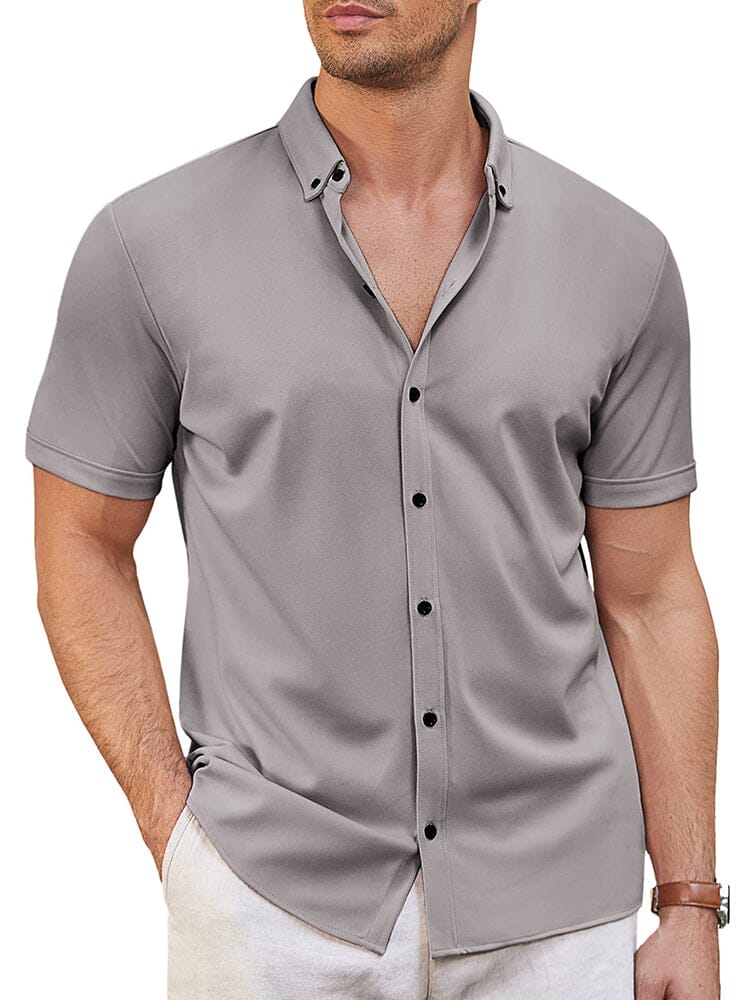 Casual Soft Wrinkle Free Shirt (US Only) Shirts coofandy Grey S 