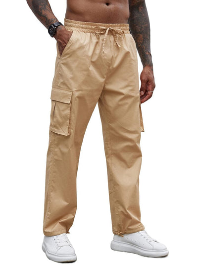 Casual Classic 100% Cotton Cargo Pants Pants coofandy Khaki S 
