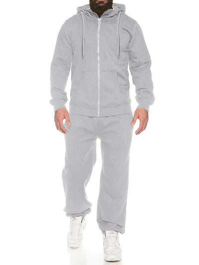 Casual 2-Piece Jogger Set (US Only) Sports Set coofandy Light Grey S 