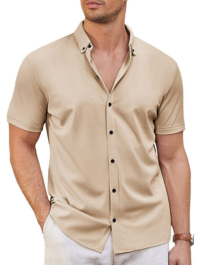 Casual Soft Wrinkle Free Shirt (US Only) Shirts coofandy Light Khaki S 