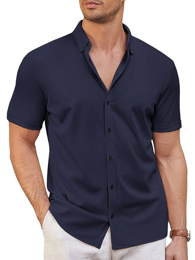 Casual Soft Wrinkle Free Shirt (US Only) Shirts coofandy Navy Blue S 