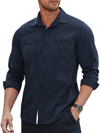 Cozy Soft Button Shirt (US Only) Shirts coofandy Navy Blue S 