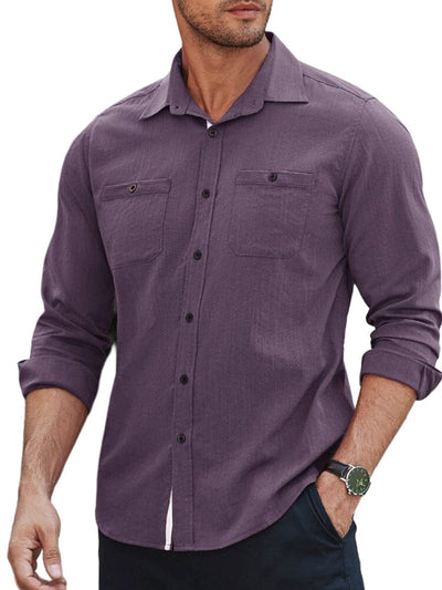 Cozy Soft Button Shirt (US Only) Shirts coofandy Purple S 