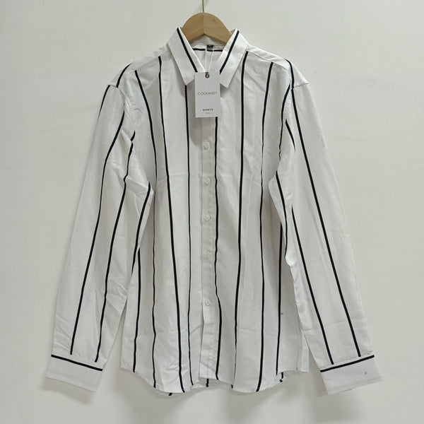 COOFANDY Simple Striped Shirt coofandy White S 