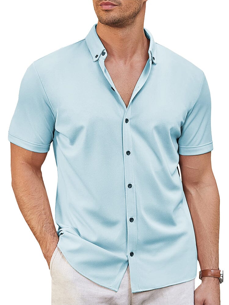 Casual Soft Wrinkle Free Shirt (US Only) Shirts coofandy Sky Blue S 