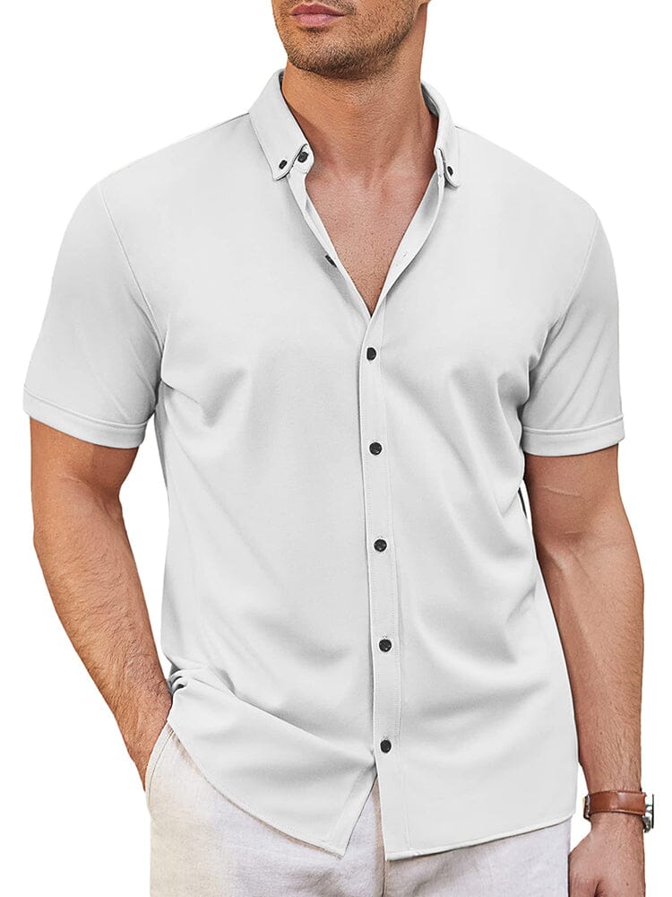 Casual Soft Wrinkle Free Shirt (US Only) Shirts coofandy White S 