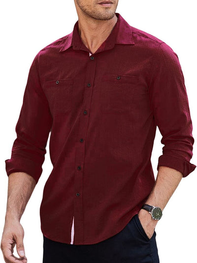 Cozy Soft Button Shirt (US Only) Shirts coofandy Wine Red S 