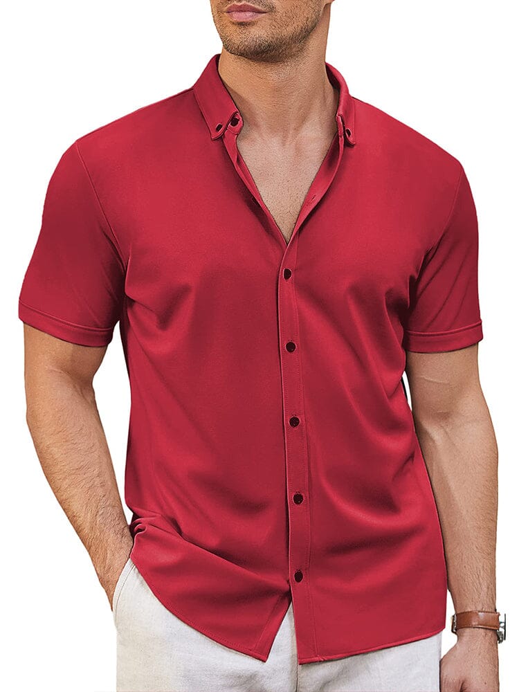 Casual Soft Wrinkle Free Shirt (US Only) Shirts coofandy Wine Red S 
