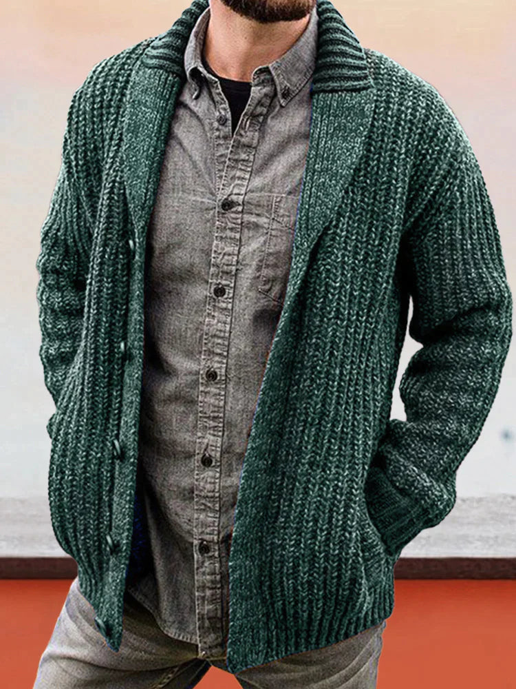 Solid Long Sleeve Slim Fit Knit Sweater Jacket