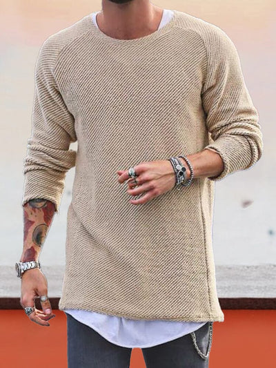knitted crewneck long sleeve sweater coofandystore 