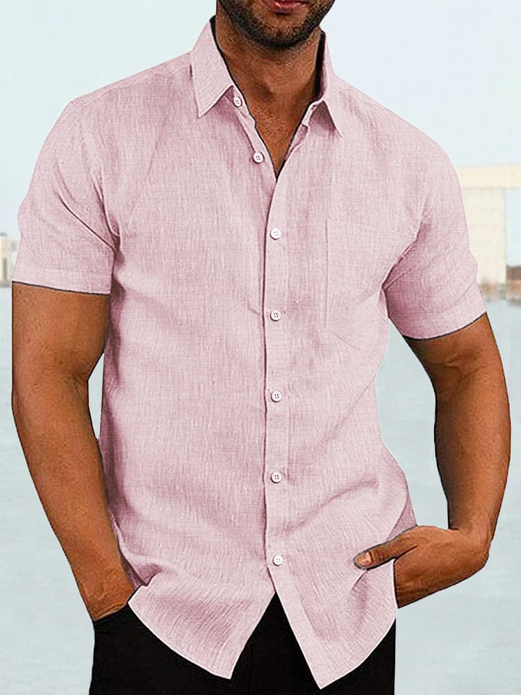 Coofandy Short Sleeve Casual Shirt (US Only) Shirts coofandy Pink S 