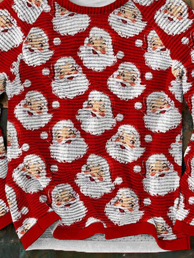 Christmas Santa Claus Round Neck Pullover Sweatshirt Sweaters coofandystore 
