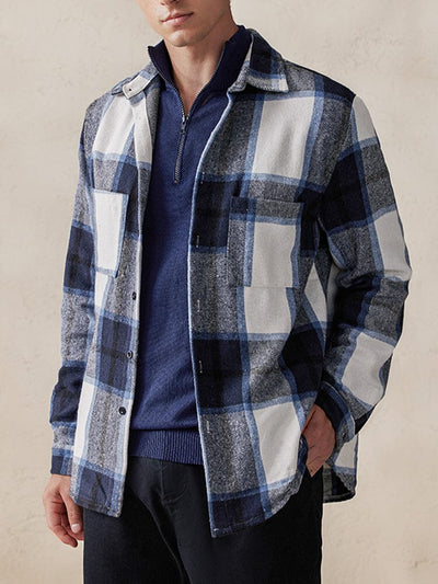 Comfy 100% Cotton Flannel Plaid Shirt Shirts coofandy Clear Blue S 