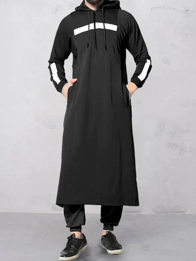Muslim Robe Long Sweater coofandy Black S 