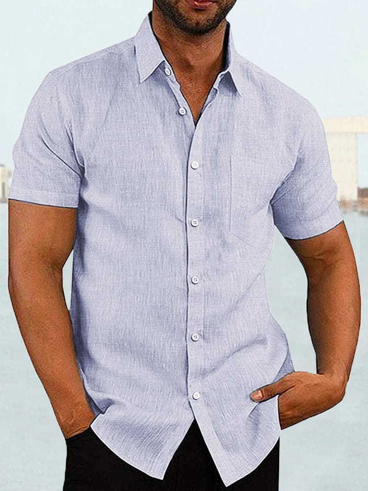 Coofandy Short Sleeve Casual Shirt (US Only) Shirts coofandy Light Blue S 
