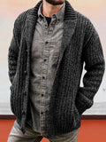 Coofandy Solid Color Long Sleeve Slim Fit Knit Sweater Jacket Sweater coofandystore Dark Grey S 