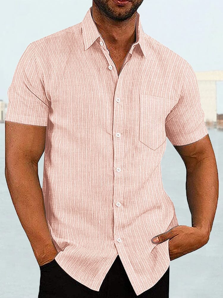 Coofandy Short Sleeve Casual Shirt (US Only) Shirts coofandy Pastel Pink S 