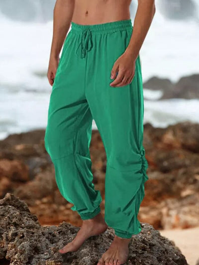 NANAMEEI Mens Linen Pants Mens Casual Beach Linen Pants Men's Linen Pants  Trousers Baggy Casual Pants Drawstring Black M : : Clothing, Shoes  & Accessories