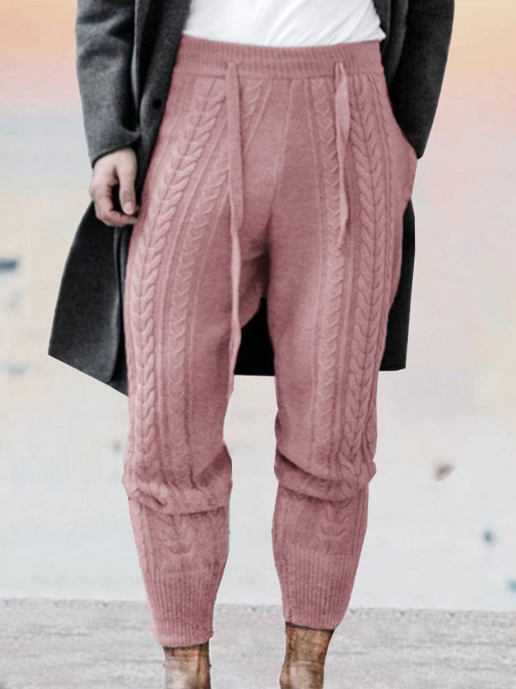 slim knitted ninth pants Pants coofandystore Pink M 